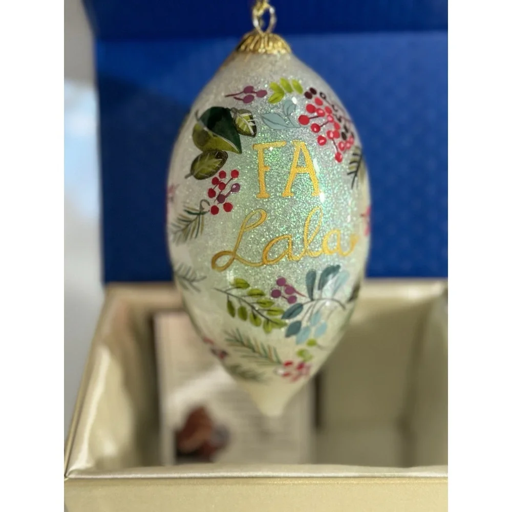 Pier 1 Li Bien - Fa La La Hand Blown Hand Painted Glass Ornament 2017 Pier One